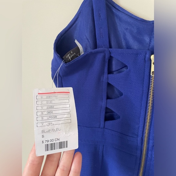 Sparkle & Fade Royal Blue mini Dress NEW WITH TAGS SIZE SMALL - Picture 2 of 6